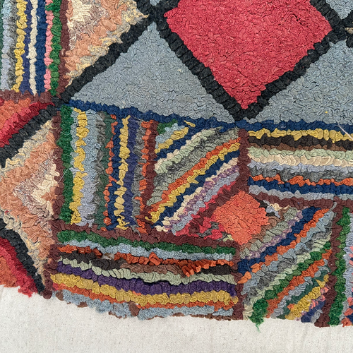 4’3 x 3’7" Decorative Vintage Rag Rug #4