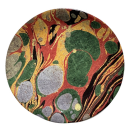 Green Yellow & Red Marble Saucer