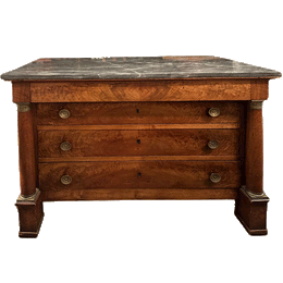 19th-century French Empire Dresser with Marble Top