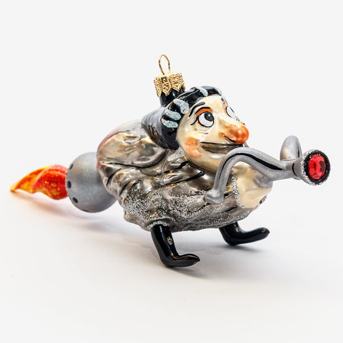 Witch On Rocket Ornament