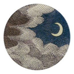 Clouds & Crescent Moon in a five inch round plate