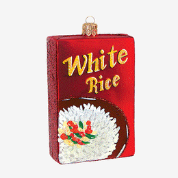 White Rice Box Ornament