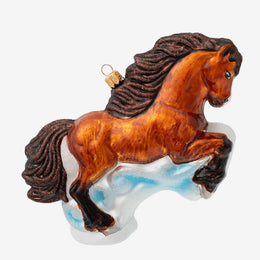 Jumping Horse in Brown Ornament