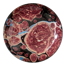 Black Blue and Red Soup Plate