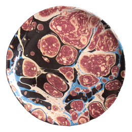 Black Blue & Red Marble Dessert Plate