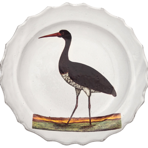 Black Stork Soup Plate