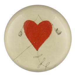 Red Heart Kite handmade decoupage dome paperweight