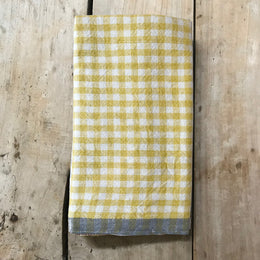 Gingham Tea Towel in Dijon & Grey