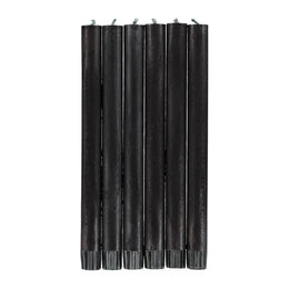 Set of 6 Candles in Jet Black