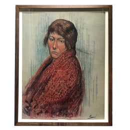Evert Rabbers Framed "Portrait" Drawing
