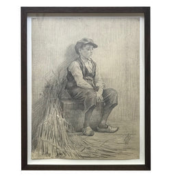 Evert Rabbers Framed Portrait Drawing
