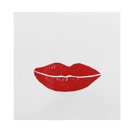 Block Printed Large Lips Folded Card