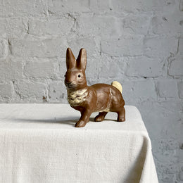 Papier-Mâché Small Walking Bunny in Dark Brown