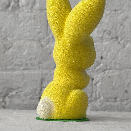 Papier-Mâché Beaded Yellow Bunny figure on table