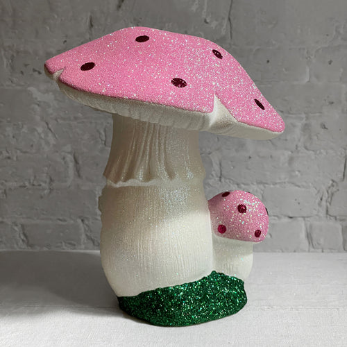 Double Glitter Mushroom in Light Pink