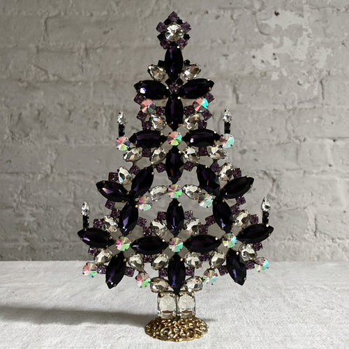 Nostalgic Glass Jeweled Tree with Candles in Lilac & Rose