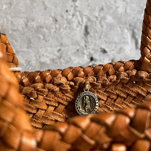 Leather Dragon Diffusion Small Grace Basket Tote in Tan