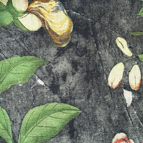 Fabric detail black with flowers