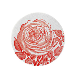 Set of 8 Letterpress Red Rose Coasters