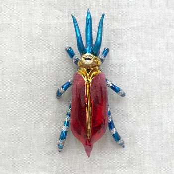 Red & Blue Bug Ornament