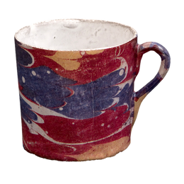 Red Blue & Yellow Marble Mug