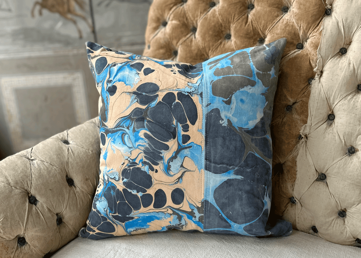 Hand Marbled Pouches & Pillows by Swarm