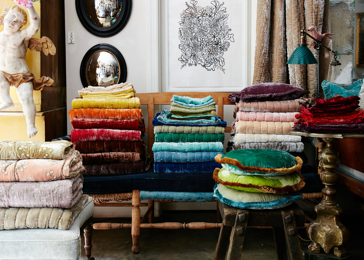 Anke Drechsel Silk Velvet Throws, Quilts, & Bedcovers