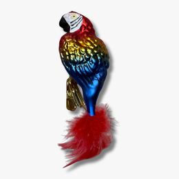 Red Feather Tailed Clip-on Parrot Ornament