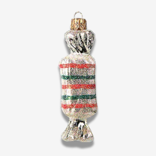 Red and Green Stripe Candy Ornament