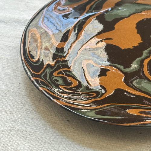 Marbled Dinner Plate in Delft (BY 044)