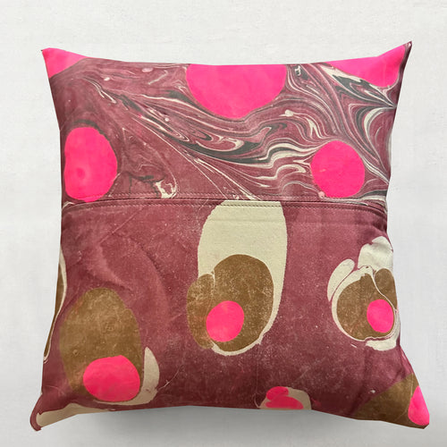 Hand Marbled One of a Kind Pillow No. MP605