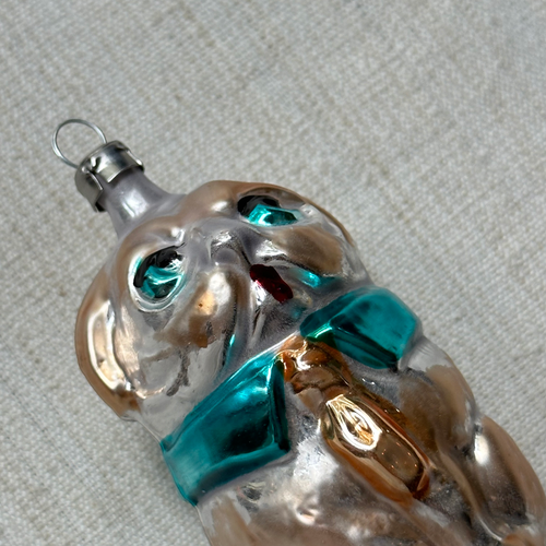 Nostalgic Blue Dog in a Tie Ornament