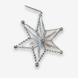 Silver Beaded Star Ornament