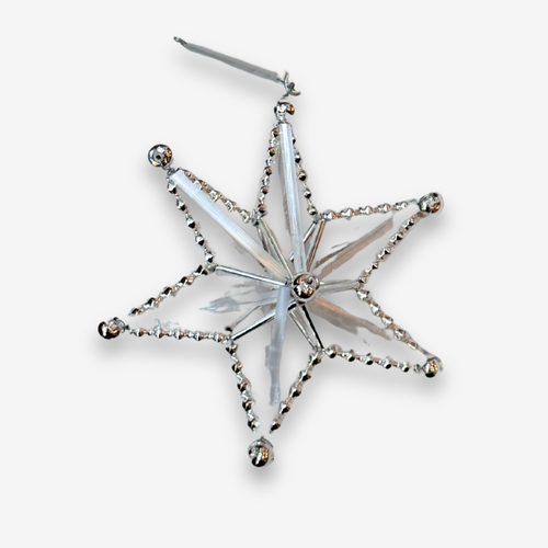 Silver Beaded Star Ornament