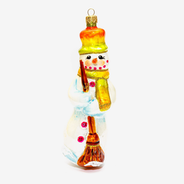 Snowman With Broomstick Ornament