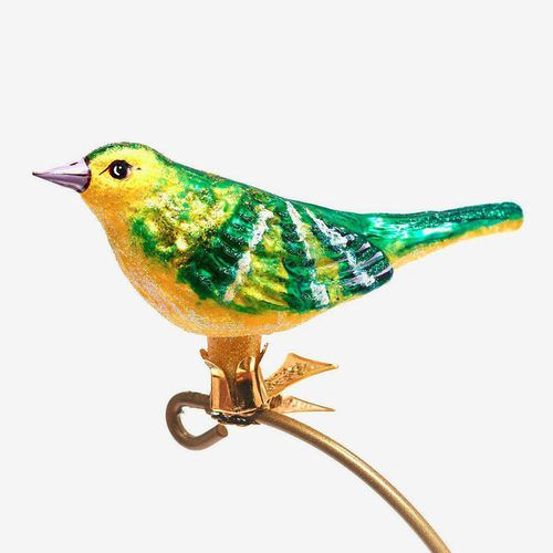 Yellow & Green Bird Clip-On Ornament