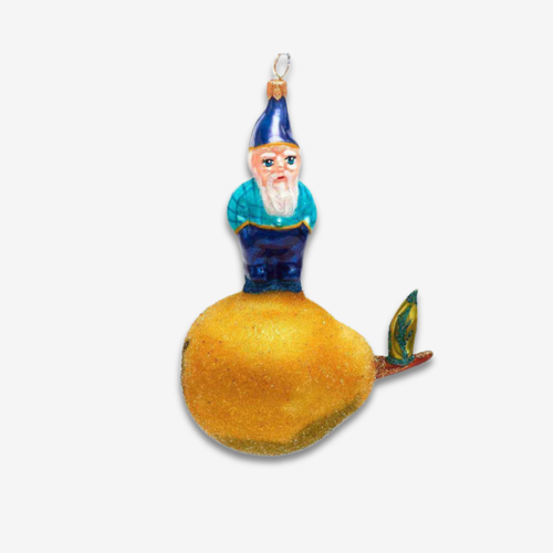 Gnome On Pear Ornament
