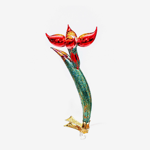 Red Flower Clip-on Ornament