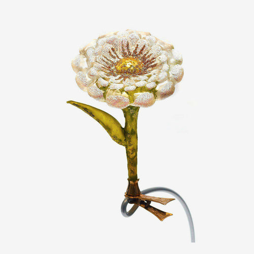 White Gerber Daisy Flower Clip-on Ornament