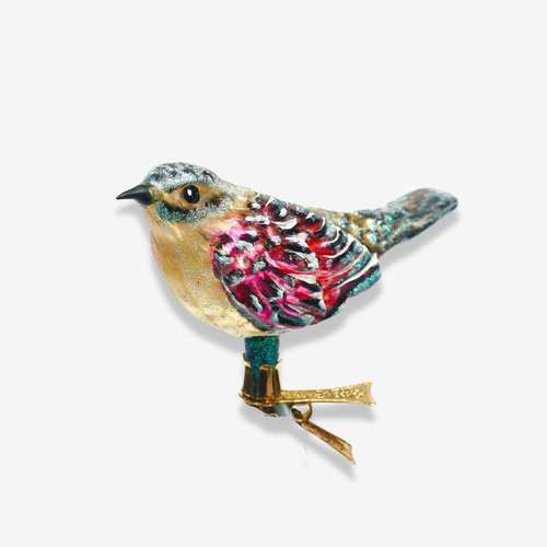 Yellow & Pink Clip-on Bird Ornament