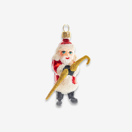 Small Santa With Stick Ornament