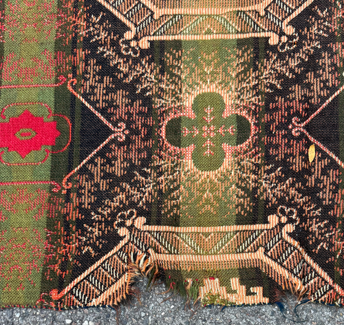 14' x 15' Antique American Loom Woven Wool Rug