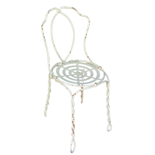 Set of 3 French 19th-century Twisted Iron Garden Chairs