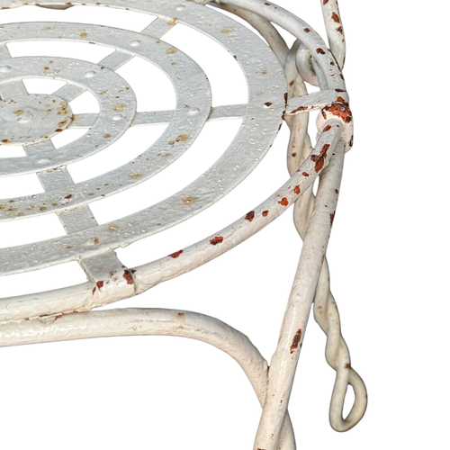 Set of 3 French 19th-century Twisted Iron Garden Chairs