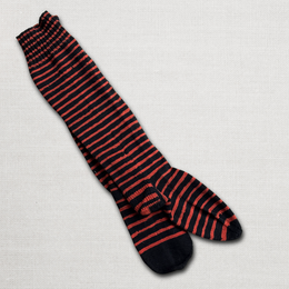 Pair of Antique German Striped Socks (#1)