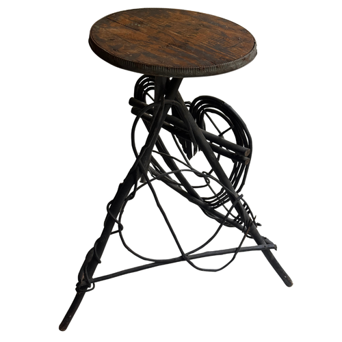 Early 20th-Century American Folk Art Heart-Shaped Twig Table