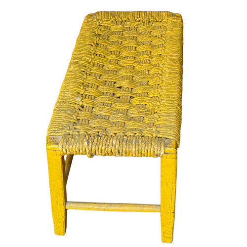 Mid 20th-century Painted Rush Bench