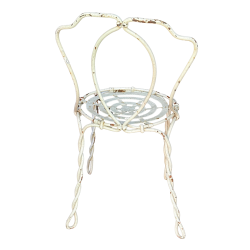 Set of 3 French 19th-century Twisted Iron Garden Chairs