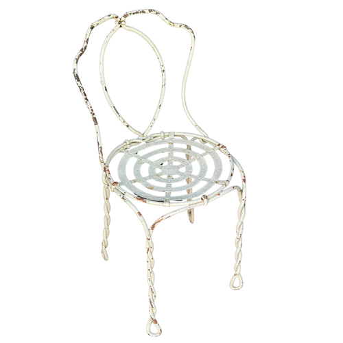 Set of 3 French 19th-century Twisted Iron Garden Chairs