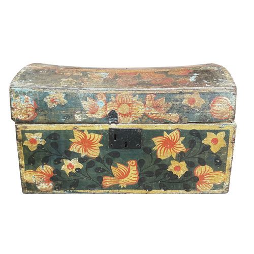 18th-century French Painted Trunk
